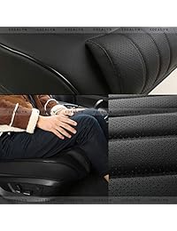 EDEALYN (2 piezas de fundas de piel sintética para asiento de coche, protector de asiento de coche para asiento delantero con solapas laterales, (profundidad 20.0 in × ancho 20.0 in × grosor 0,4 pulgadas)