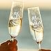 Lily's Atelier Set of 2, Hand Engraved Mr. Mrs. Last Name & Date Custom Wedding Toast Champagne Flute Set, Wedding Toasting Glasses - Etched Flutes for Bride & Groom Customized Wedding Gift #EH3