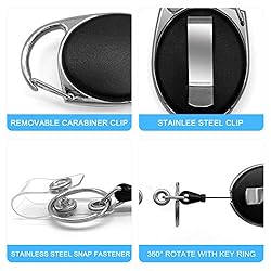 Teskyer Badge Reel, 2 Pack Retractable Badge