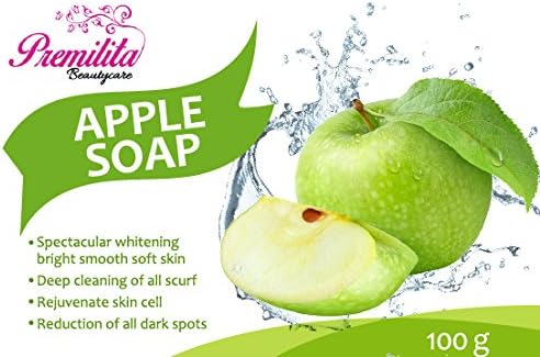 Apple Soap by PREMILITA BEAUTYCARE Natural Soap for Facial and Body cleansing 100 g. (6-Bar)