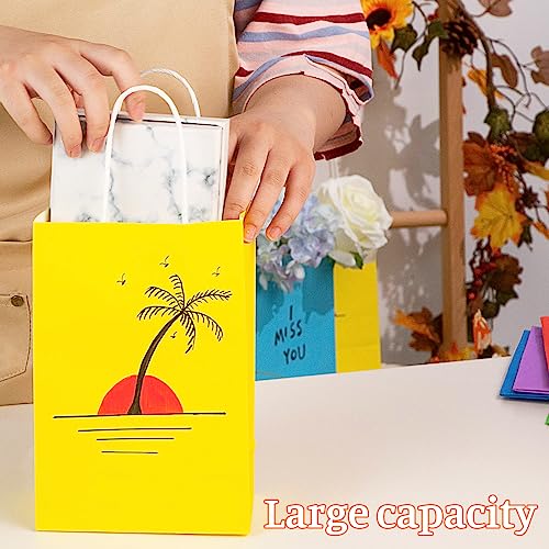 Shindel 36PCS Gift Paper Bags with Handles, Colourful Party Favor Bags for Kids Small Treat Bags for Birthday Wedding Party Celebrations 6 Assorted Colors