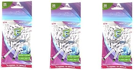 GumChucks ORTHOgami Disposable Loose Flossing Tip Refill for Braces (36 Tips) (Pack of 3)