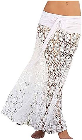 X2MIAONG Women's Swimsuit Covers Lace Bikini Cover Up For Beach Fishnet Crochet Skirt