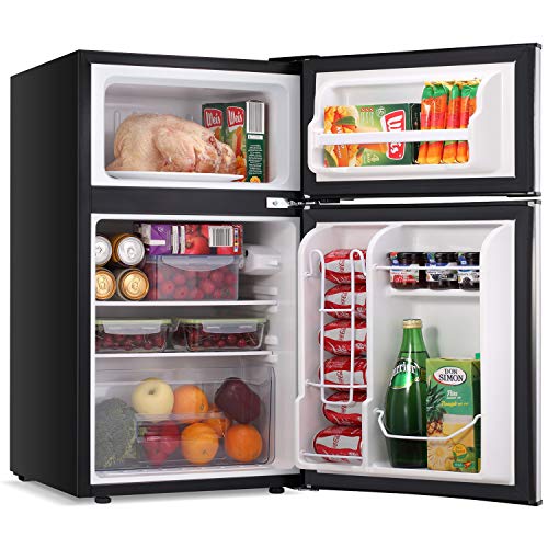 Antarctic Star Compact Mini Refrigerator Separate Freezer, Small Fridge