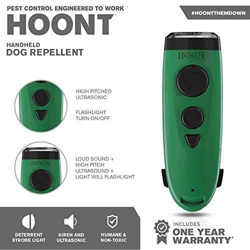 Hoont Ultrasonic Dog Repellent/Trainer with LED Flashlight/Powerful