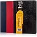 Notebook Journal Bulk Pack - Daily Notebooks and Journals with Faux Leather Cover Equipped with Pocket and Elastic Band, 3-Pack of Red, Navy and Black