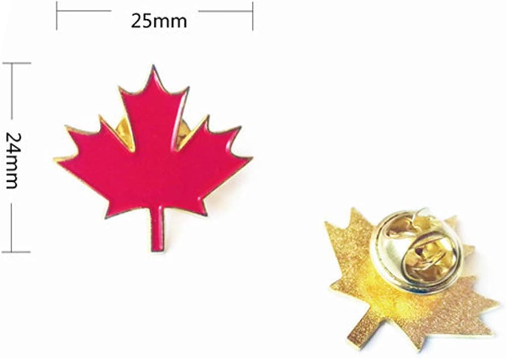 Toyvian Canada Maple Leaf Brooch Maple Leaf Badge Canadian Brooch Women Breast Pin Metal Badge Party Favors 10 Pcs - Image 3