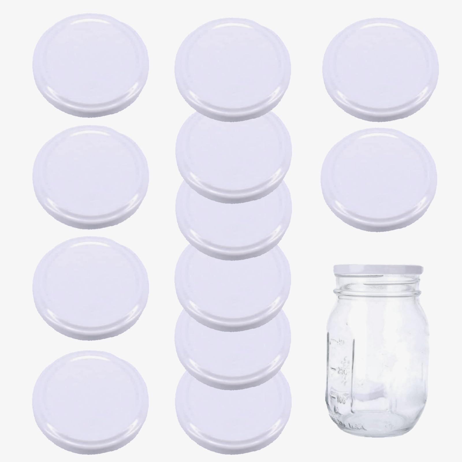 12 Pcs 70MM Mason Jar Lids - Universal Canning Replacement Lids, Polished Metal Twist-off for Preserving, Sauce, Storage Jars