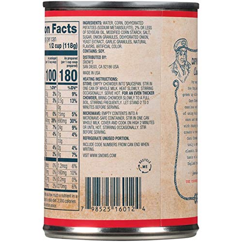 Bumble Bee Snow's New England Clam Chowder Condensed 3-Pack | Fresh Clams, 30oz Yield (3-4 Servings)