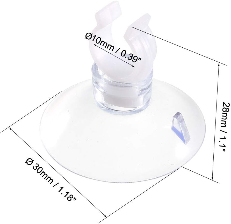 sourcing map Aquarium Suction Cup Clips Airline Tube Holders Clamps for Fish Tank Clear 10mm 20Pcs - Image 3