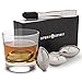 Stainless Steel Whiskey Stones | 4 Piece Whisky Chilling Stones for Liquor, Scotch, and Spirits | 4 Drink Cubes with Tongs, Drawstring Case and Luxurious Box | Reusable Beverage Cooling Rocks
