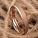 TUSEN JEWELRY 4mm Women's Rose Gold Sandblasted Finish Tungsten Wedding Ring High Polished Beveled Edge