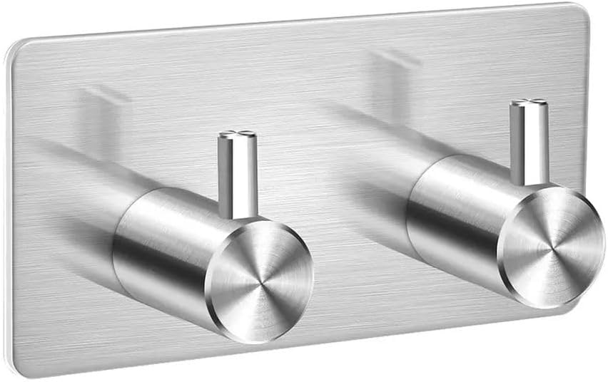 The Bog Standard Double Silver Self Adhesive Hooks - Heavy Duty No Nails