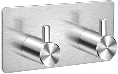 The Bog Standard Double Silver Self Adhesive Hooks - Heavy Duty No Nails