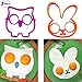 2 Pack Raytyestore Food Grade Silicone Fried Egg Shaper Lovely Purple Owl Shape and Cute Orange Rabbit Shape Egg Ring Pancake Molds