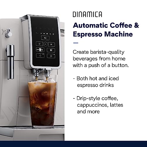 De'Longhi Dinamica Espresso Machine, White Automatic BeantoCup