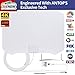 ANTOP Paper Thin Smartpass Amplified Indoor HDTV Antenna,with High Gain and Built-in 4G LTE Filter–35/50 Mile Long Range 360 Degree Reception – 10ft Cable - 4K UHD Ready,