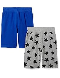 Brand - Shorts de punto de felpa francesa de 2 paquetes de Zebra Boy manchado