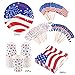 July 4th Decorations Disposable Dinnerware Set for Fourth of July Party Supplies Independence Day Decorations - 25 Plates, 25 Cups, 50 Napkins and 50 Cupcake Toppers(3 Styles) Included