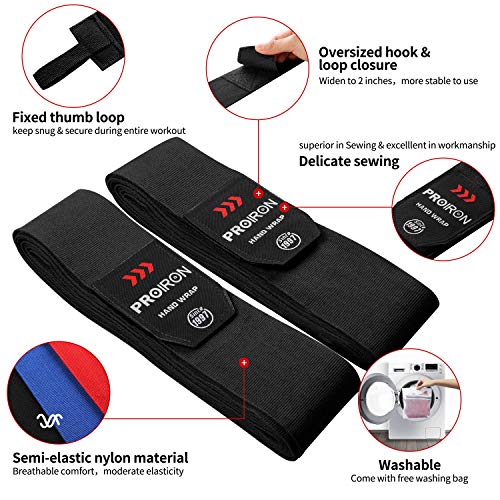 PROIRON Boxing Hand Wraps for Men & Women&Kids 180 & 106 inch Handwraps for MMA, Muay Thai, Kickboxing & Martial Arts Training Semi-Elastic Hand Wraps(Pair)