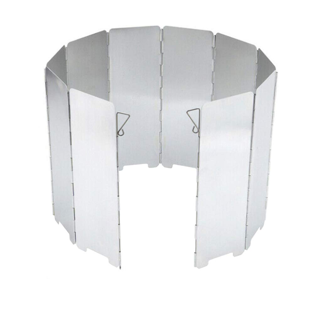 Mintice 10 Plate Foldable Burner Windshield Outdoor Camping Hiking Cooker Picnic BBQ Cooking Gas Stove Wind Screen Windproof Aluminum