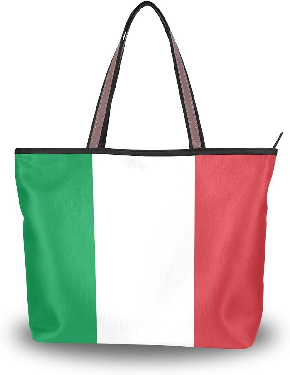 Italy Flag Women's Canvas Washable Tote Bags Shoulder Bag Handbags