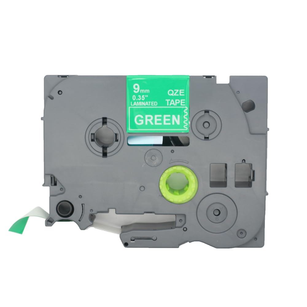 BROVACS 1 Pack White on Green Laminated Label Tape Compatible for Brother P-Touch Label Printer TZ 725 TZe 725 9mm 3/8" OPA4725