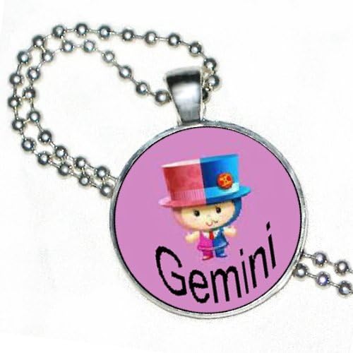 Children's Zodiac Gemini (May 21 - June 20) on Silver Plate Pendent with 24" Silver Plate Ball Chain