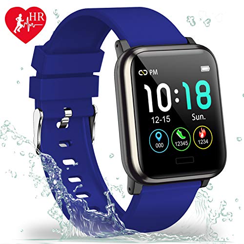 L8star Fitness Tracker with Heart Rate Monitor, 1.3 inch Color Screen Smart Watch with Step Counter Calorie Counter Fitness Watch Sleep Monitoring Sedentary and Call Reminder for Men and Women (Blue)