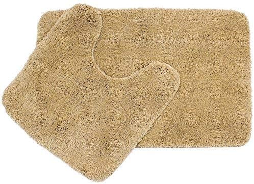 Spread Spain Ultra Soft Microfiber Anti Skid Bathmat with Contour Set of 2pc -50 x 80 cm and 50 x 50 cm
