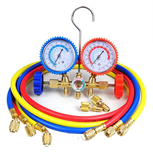 HVAC R410a Manifold Gauge 2 Valve w/3 hoses Brand new