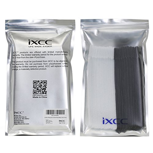 iXCC 60 Packs Reusable Fastening Cable Ties, Wire Straps, Hook and Loop Microfiber Cloth Cord Ties [6-Inch] [Classic Black and White] - Thumbnail 6