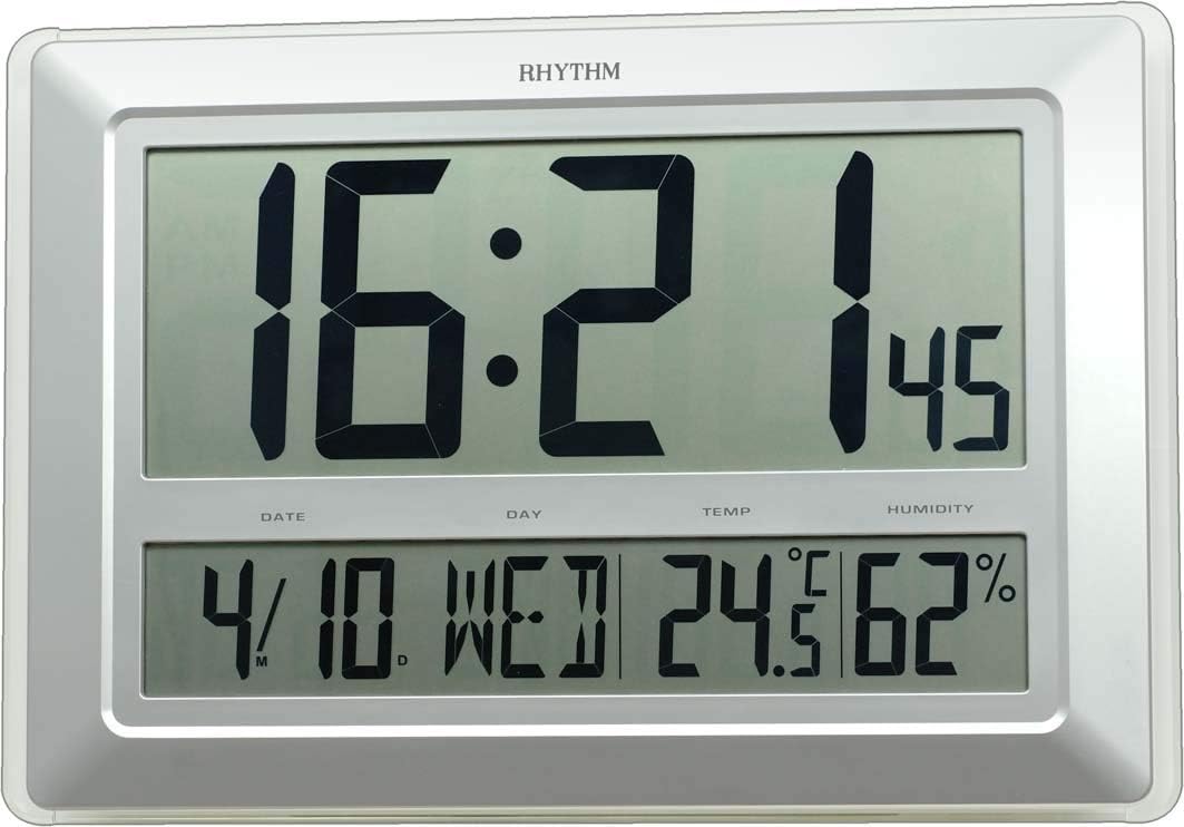 RHYTHM(Japan Silver Plastic Imported BEEP Alarm, Snooze Clock