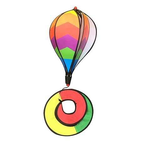 AmWISH 1 Piece Hot Air Balloon Balloons 6-Panel Windsocks Windmill Garden Yard Lawn Decor Outdoor Toy Accs