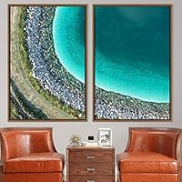 2 Piece Framed Canvas Wall Art Coastal Scenery Canvas Prints Home Artwork Decoration for Living Room,Bedroom - 16