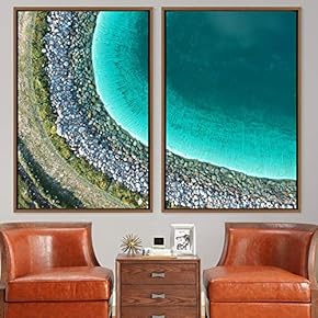 signwin 2 Piece Framed Canvas Wall Art Coastal...