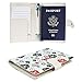 JAVOedge Japanese Cherry Blossom RFID Blocking Passport Case with Snap Closure, Pen Holder + 2 Matching Luggage Tags