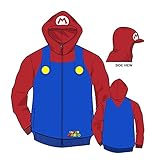 Nintendo Big Boys' Character Hoodie, Royal/Red, Small