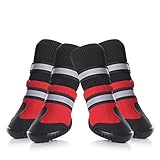 Petacc Dog Shoes Waterproof Dog Boots Anti-slip Snow Boots Warm Paw Protector for Dog in Winter Size M