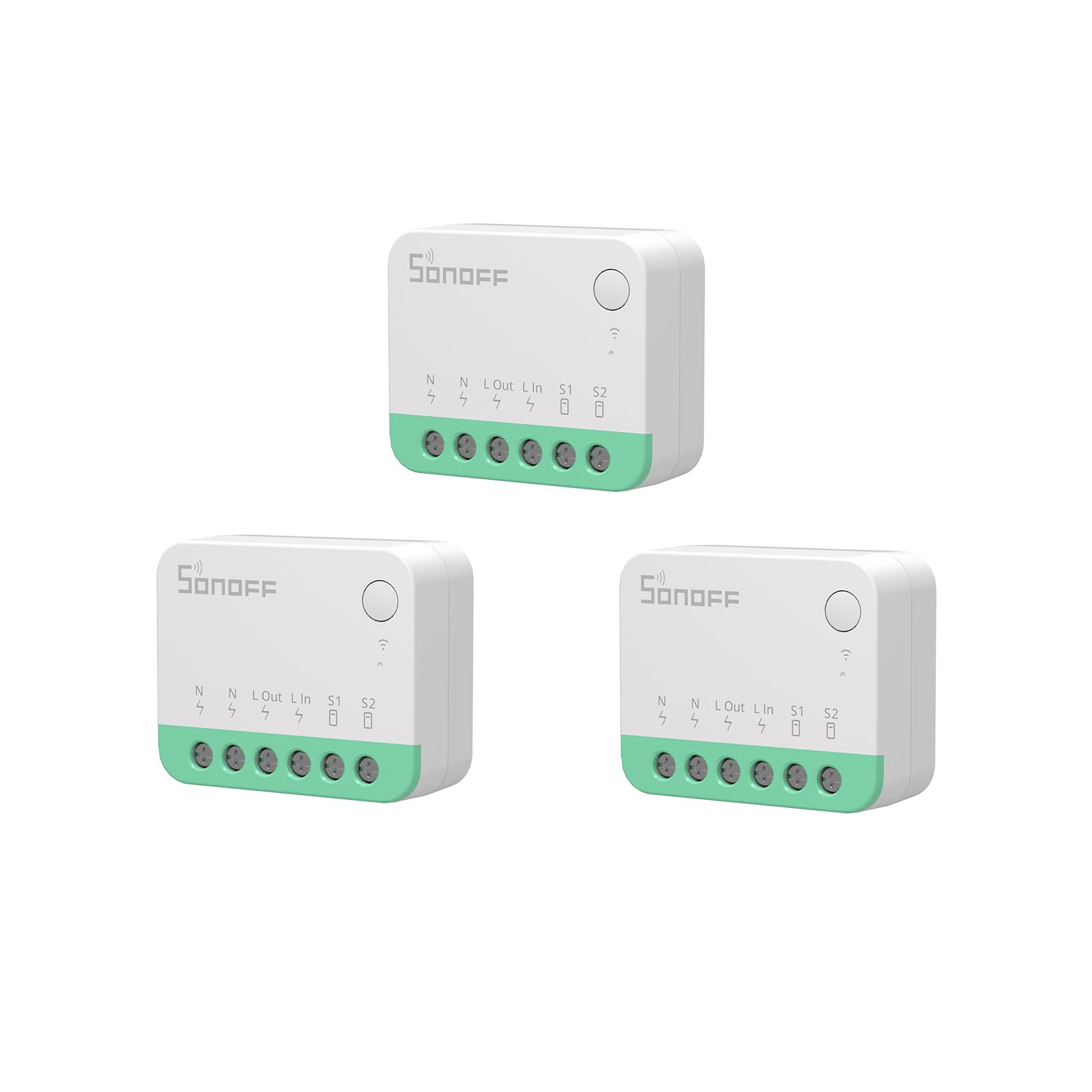 SONOFF Matter Smart Switch Wi-Fi Smart Switch, Neutral and Live Wires Required, Remote Control Smart Scheduled Switch Works With Alexa And Google Home, 10A 2400W, 3PCS