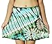 Design By Jingle Women's Hippie Short Tie-Dye Spandex Bohemian Fold-Over Mini Skirt or Strapless Dress (22-Greenwhite)