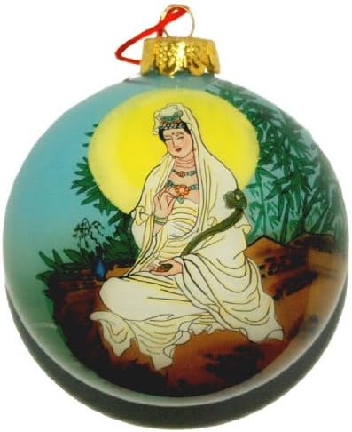Hand Painted Glass Ornament, Guanyin CO-147