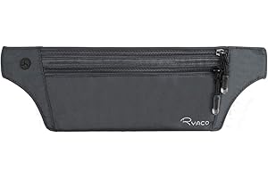 Ryaco Travel Money Belt with RFID Blocking - Men/Women - Waist Bag Pouch Wallet Hidden Under Clothes (Gray)