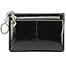 Itslife Triple Zipper Leather Mini Coin Purse Card Holder with Key Chain(Black)