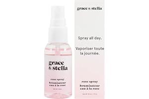 grace & stella Award Winning Rose Water Spray for Face with Glycerin & Aloe Vera - Travel Size (30ml) - Rosewater Face Mist f