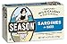 Season Sardines in Water, 4.375-Ounce Tins (Pack of 12)