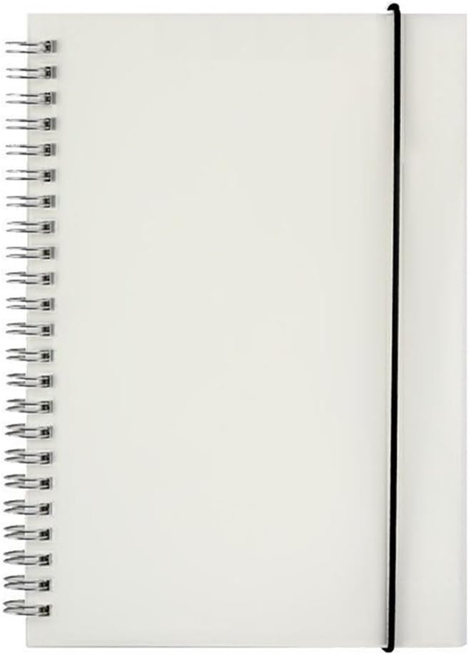 Zengest Wirebound Spiral Notebook Hardcover College Ruled Notebook A5 Size 8.4 x 5.8 Inches 160 Pages, Transparent