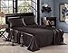 HONEYMOON HOME FASHIONS Ultra Luxury and Soft Satin Full Bed Sheet Set - Black