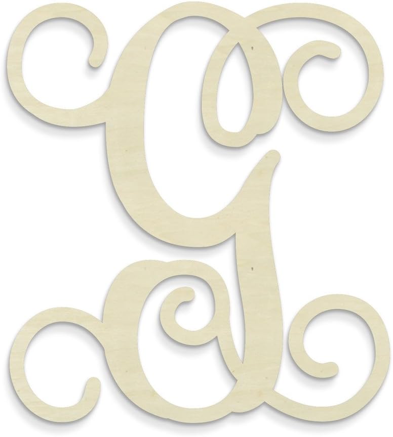 UNFINISHEDWOODCO Single Vine Unfinished Monogram G Decorative Letter, 13-Inch