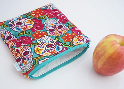 Sugar Skull Zipper Pouch - Day of the Dead - Eco Bag - Available in 3 Sizes - Handmade by Zookaboo